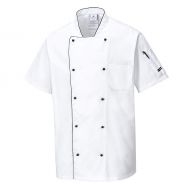 Przewiewna bluza kucharska krótki rękaw PORTWEST [C676] - c676whr.jpg